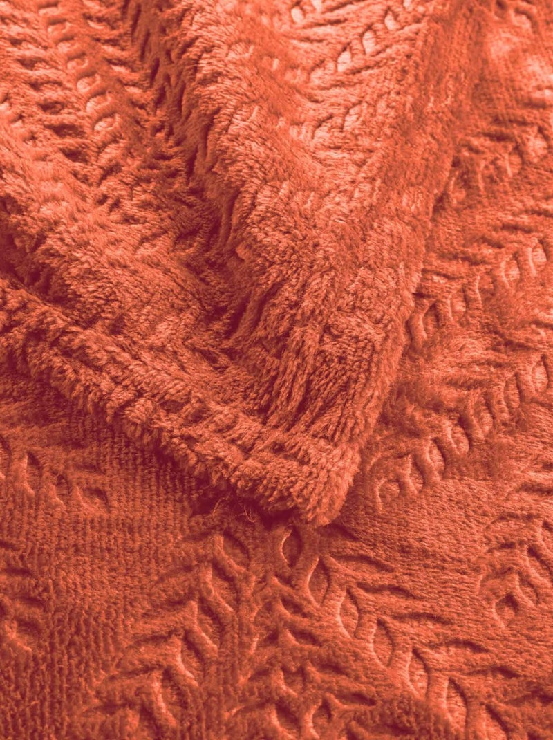 Plaid flanelle relief unie Nelia - Douceur D'intérieur Terracotta - Kiabi