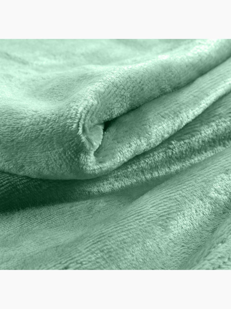 Plaid Flanelle Ultra Douce Flanou – Vert Sauge - Kiabi