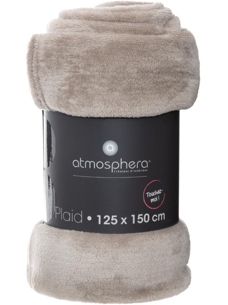 Plaid flanelle uni OLLIS Beige - Kiabi