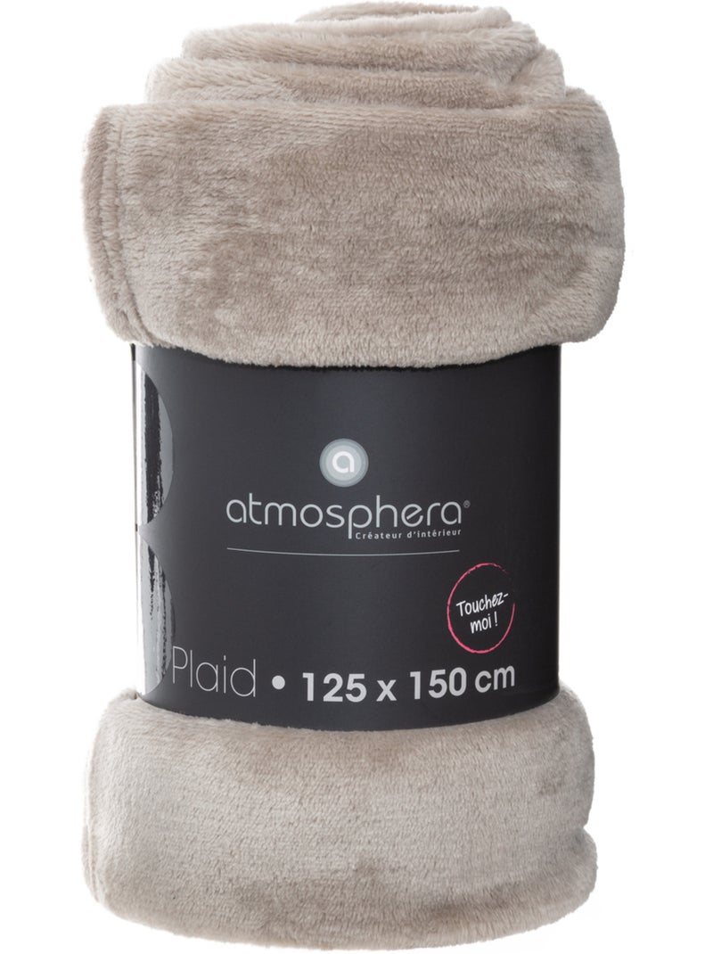 Plaid flanelle uni OLLIS Beige - Kiabi