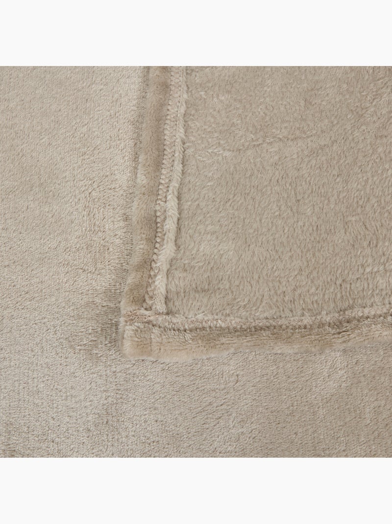Plaid flanelle uni OLLIS Beige - Kiabi
