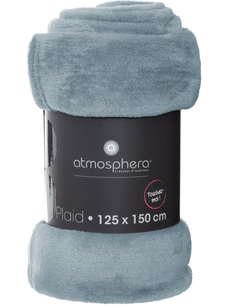 Plaid flanelle uni OLLIS Bleu - Kiabi