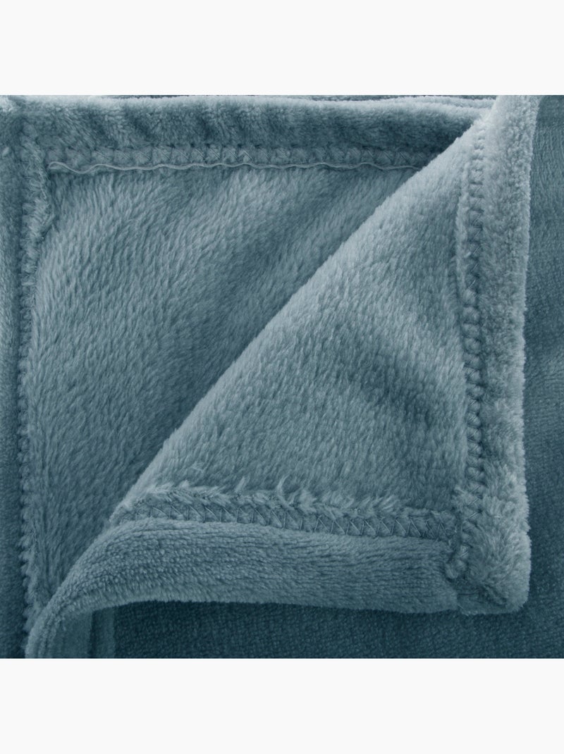 Plaid flanelle uni OLLIS Bleu - Kiabi