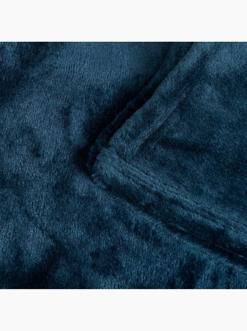 Plaid flanelle uni OLLIS Bleu foncé - Kiabi