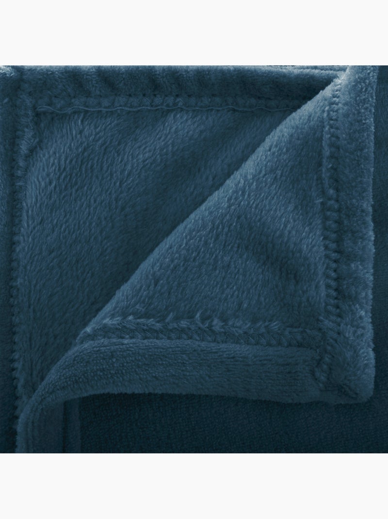 Plaid flanelle uni OLLIS Bleu foncé - Kiabi
