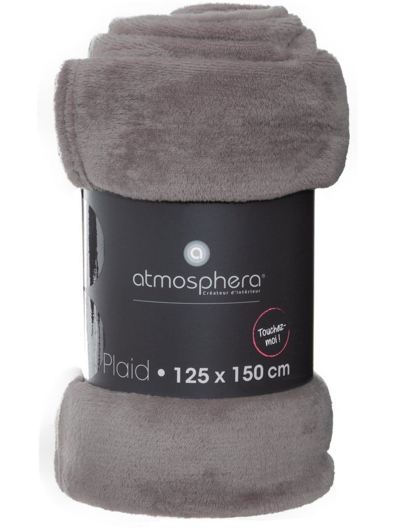 Plaid flanelle uni OLLIS Gris - Kiabi