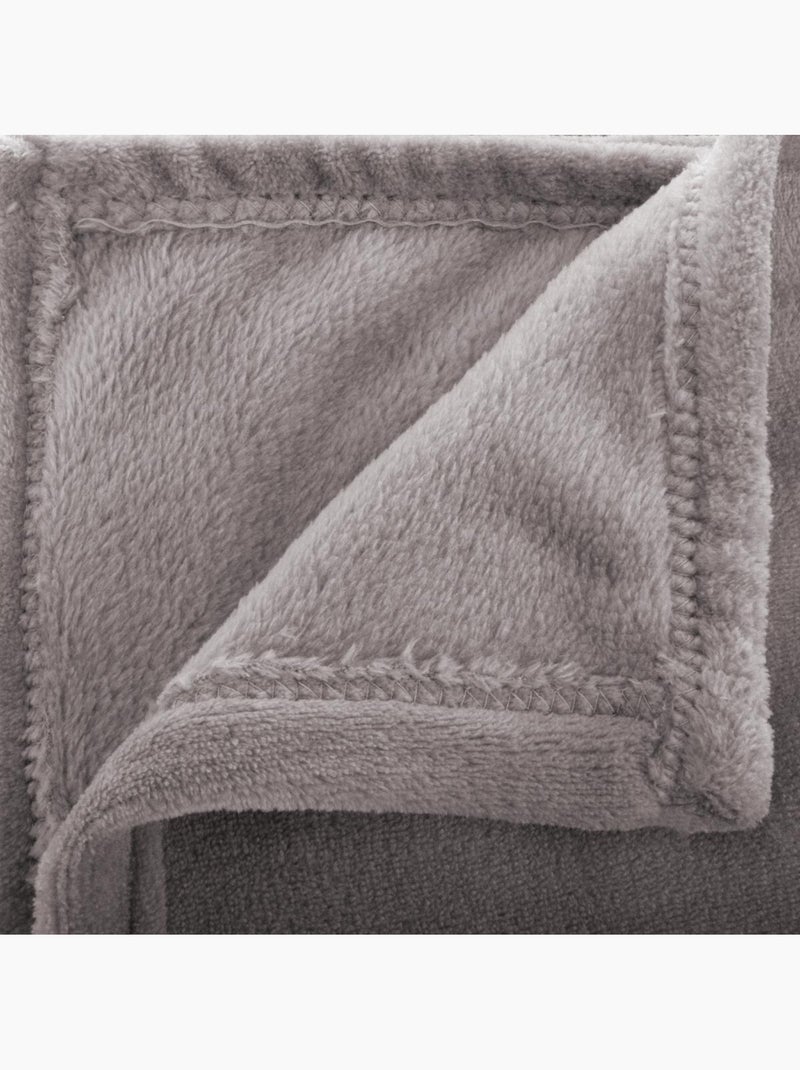 Plaid flanelle uni OLLIS Gris - Kiabi