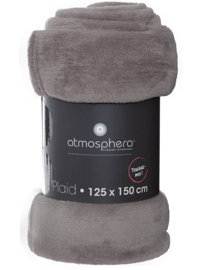 Plaid flanelle uni ollis Gris - Kiabi