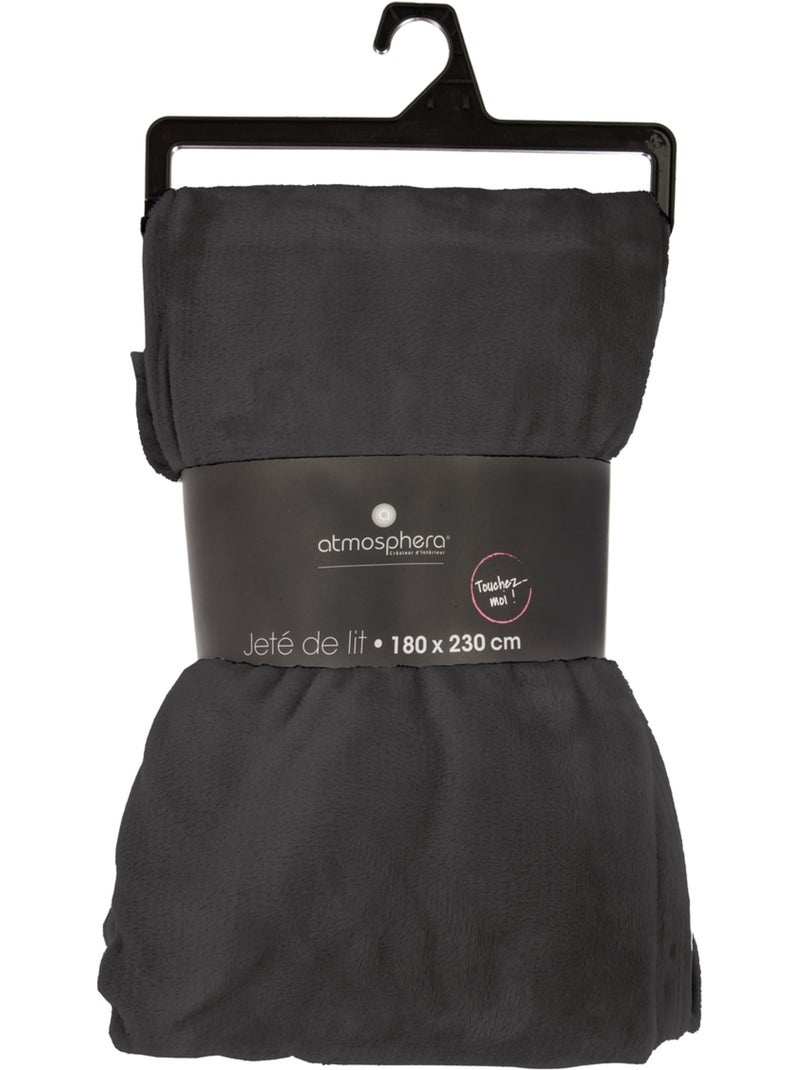 Plaid flanelle uni OLLIS Gris foncé - Kiabi