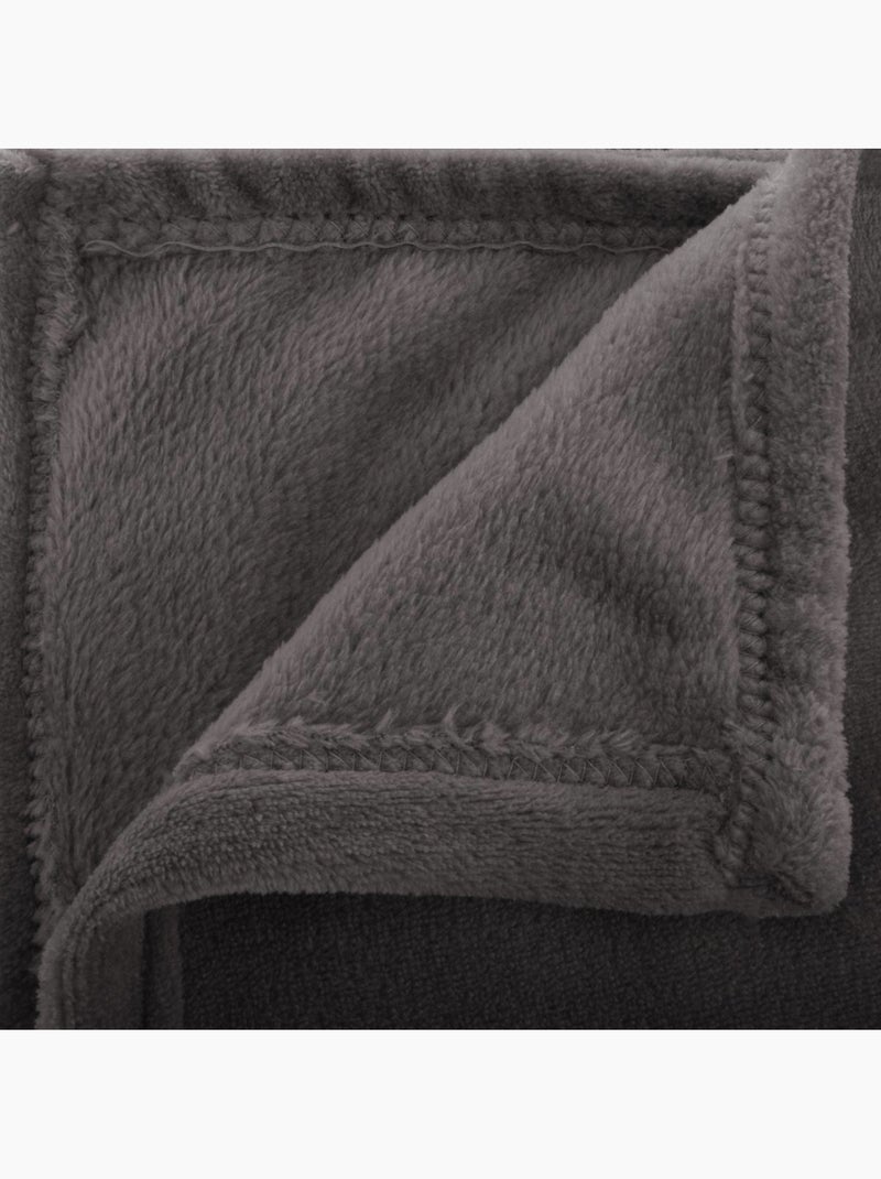 Plaid flanelle uni OLLIS Gris foncé - Kiabi