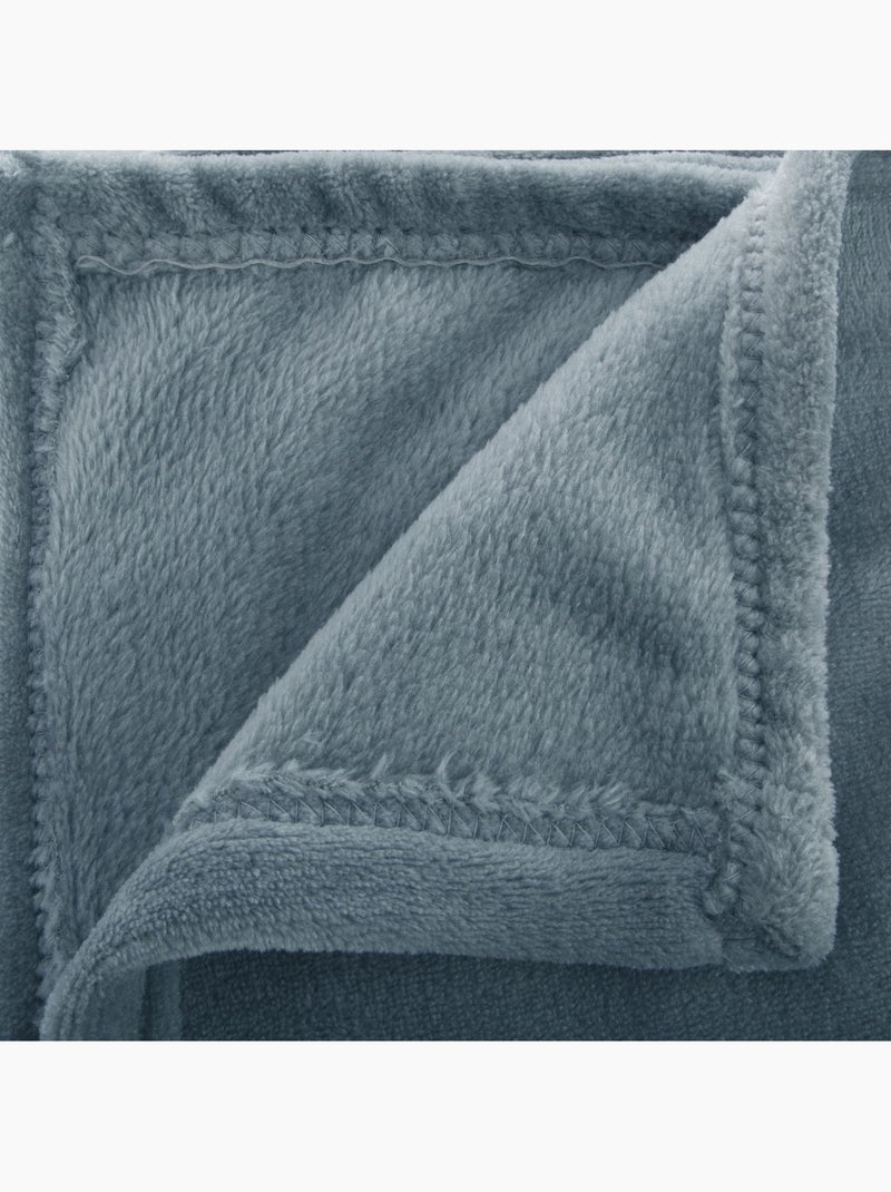 Plaid flanelle uni OLLIS Gris orage - Kiabi