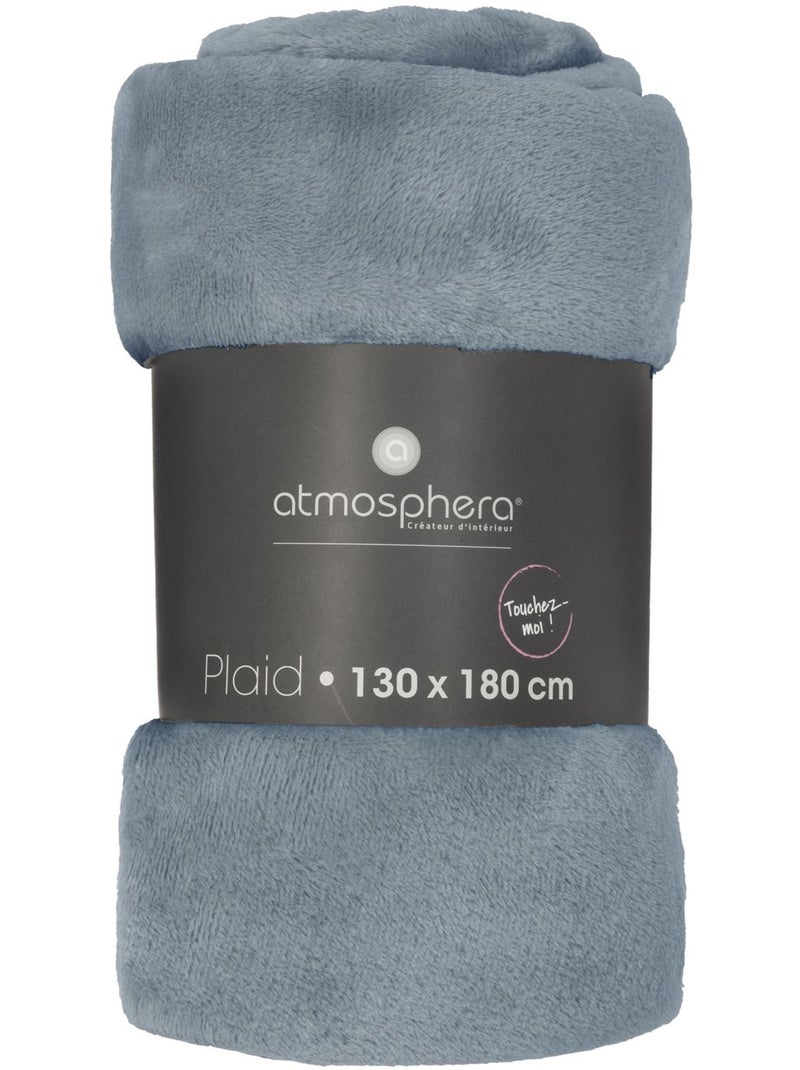 Plaid flanelle uni OLLIS Gris orage - Kiabi