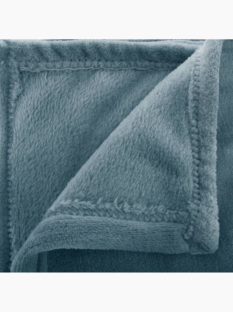 Plaid flanelle uni OLLIS Gris orage - Kiabi