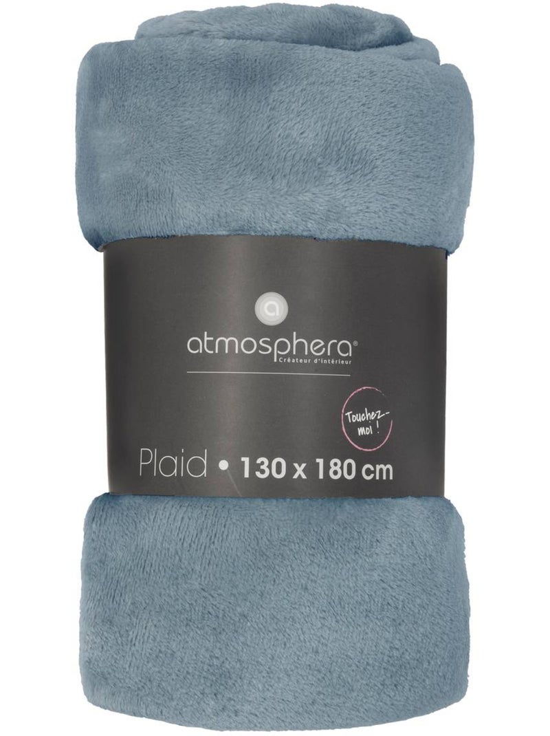 Plaid flanelle uni OLLIS Gris orage - Kiabi