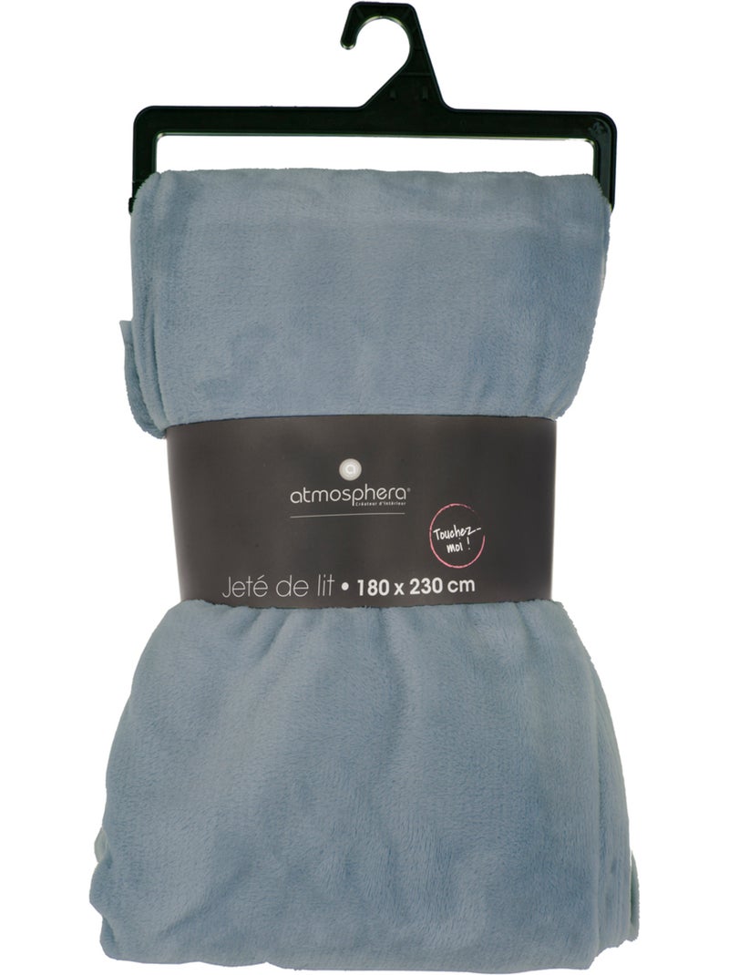 Plaid flanelle uni OLLIS Gris orage - Kiabi