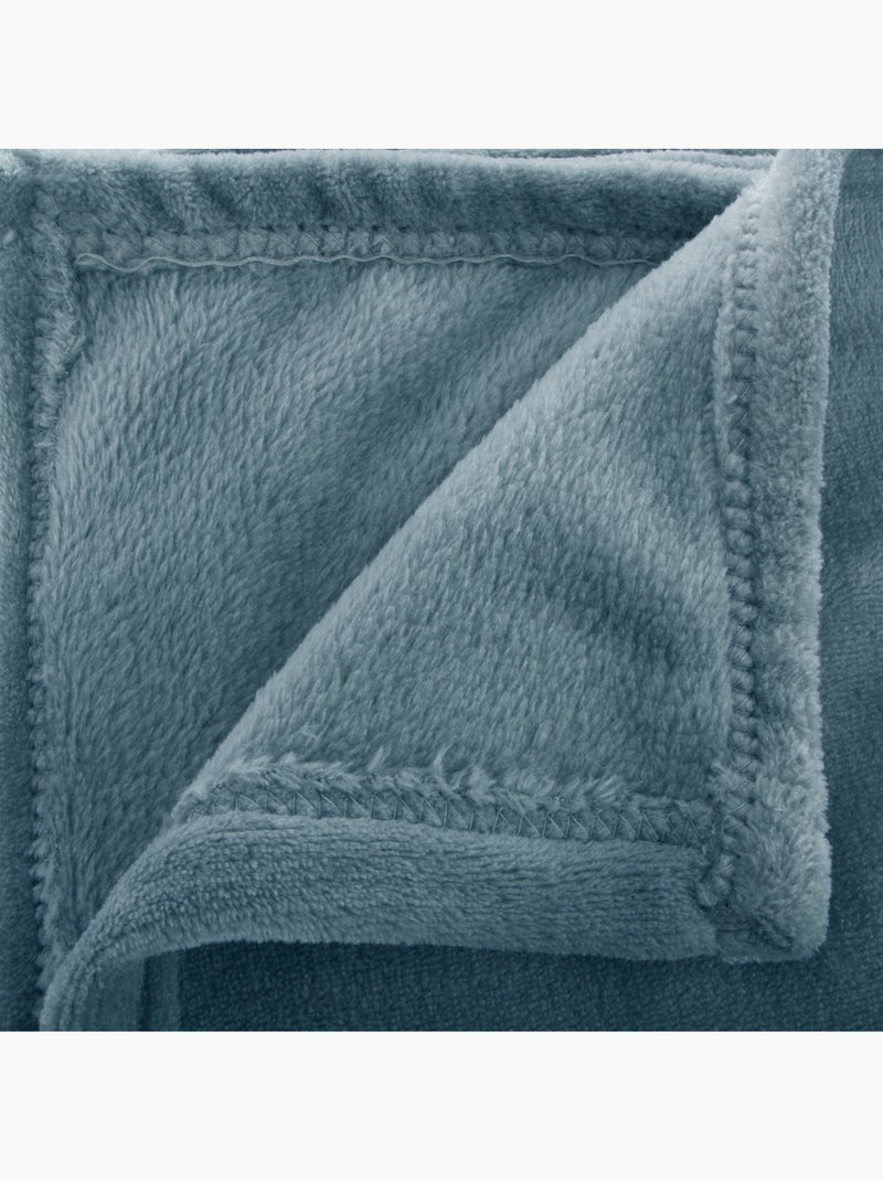 Plaid flanelle uni OLLIS Gris orage - Kiabi