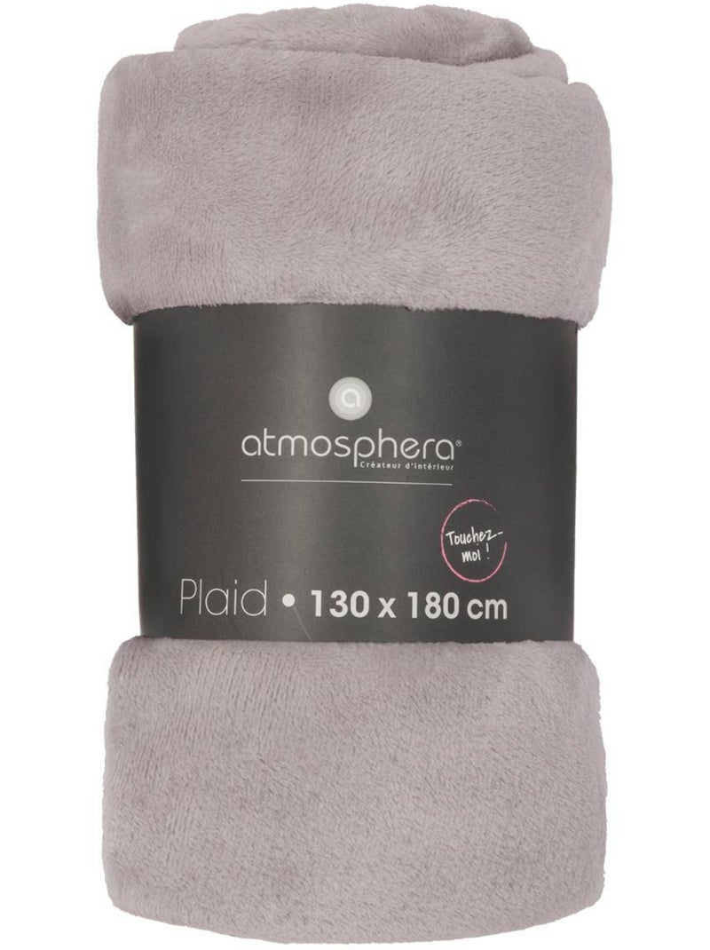 Plaid flanelle uni OLLIS Gris souris - Kiabi