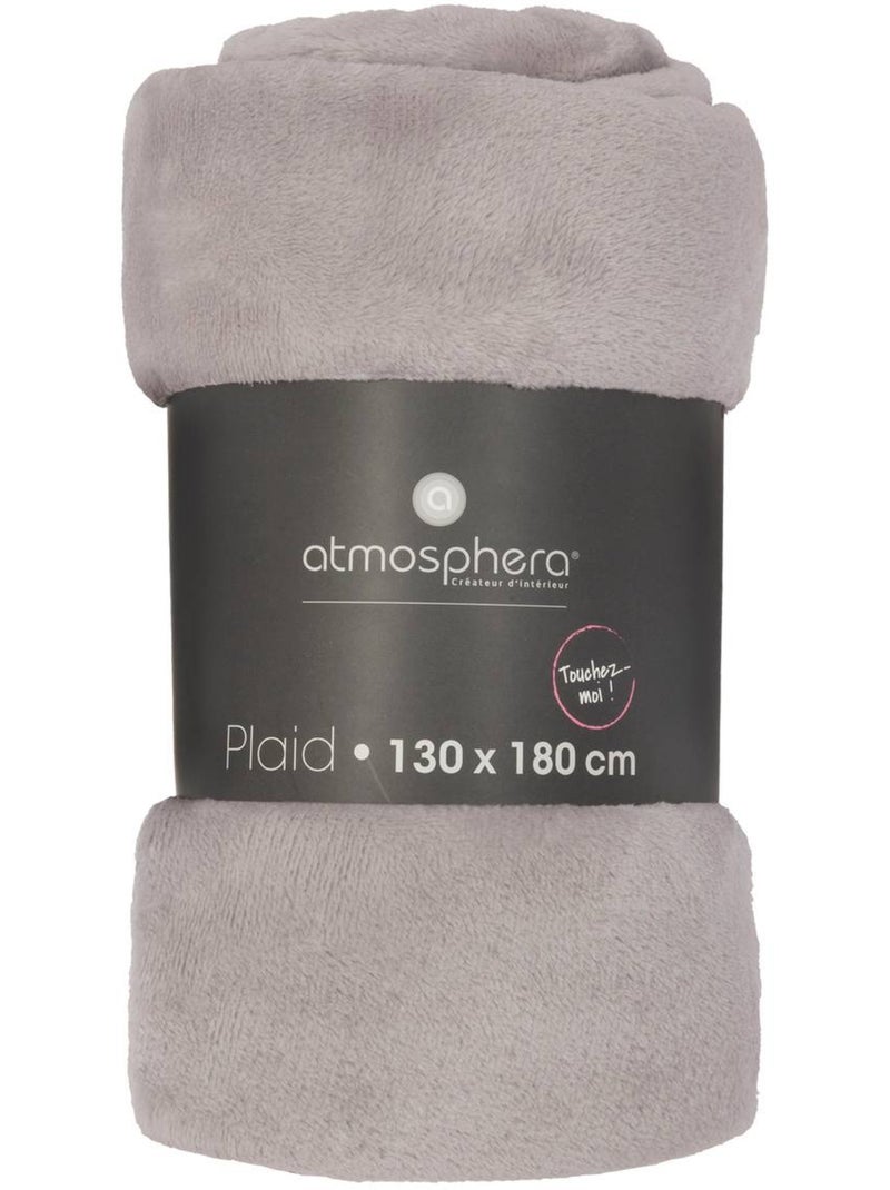 Plaid flanelle uni OLLIS Gris souris - Kiabi