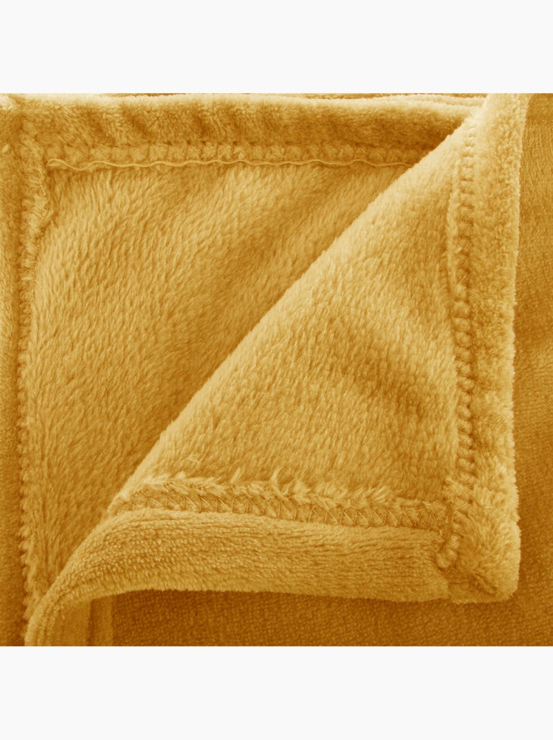 Plaid flanelle uni OLLIS Jaune - Kiabi