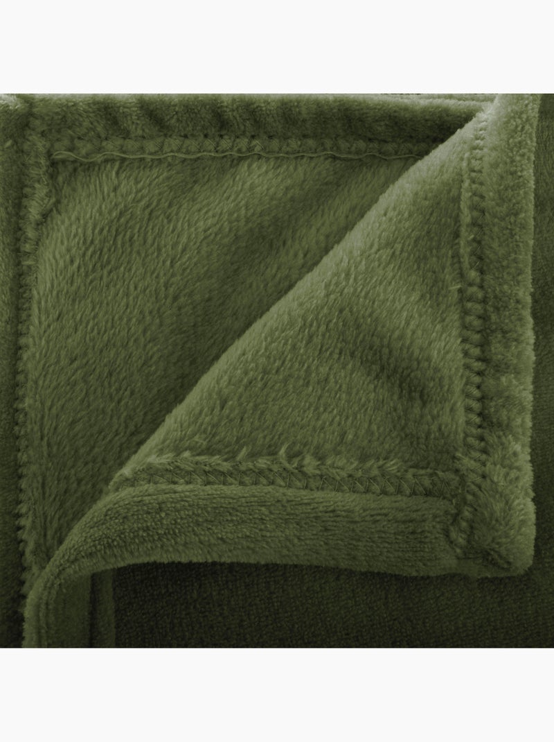 Plaid flanelle uni OLLIS Kaki - Kiabi