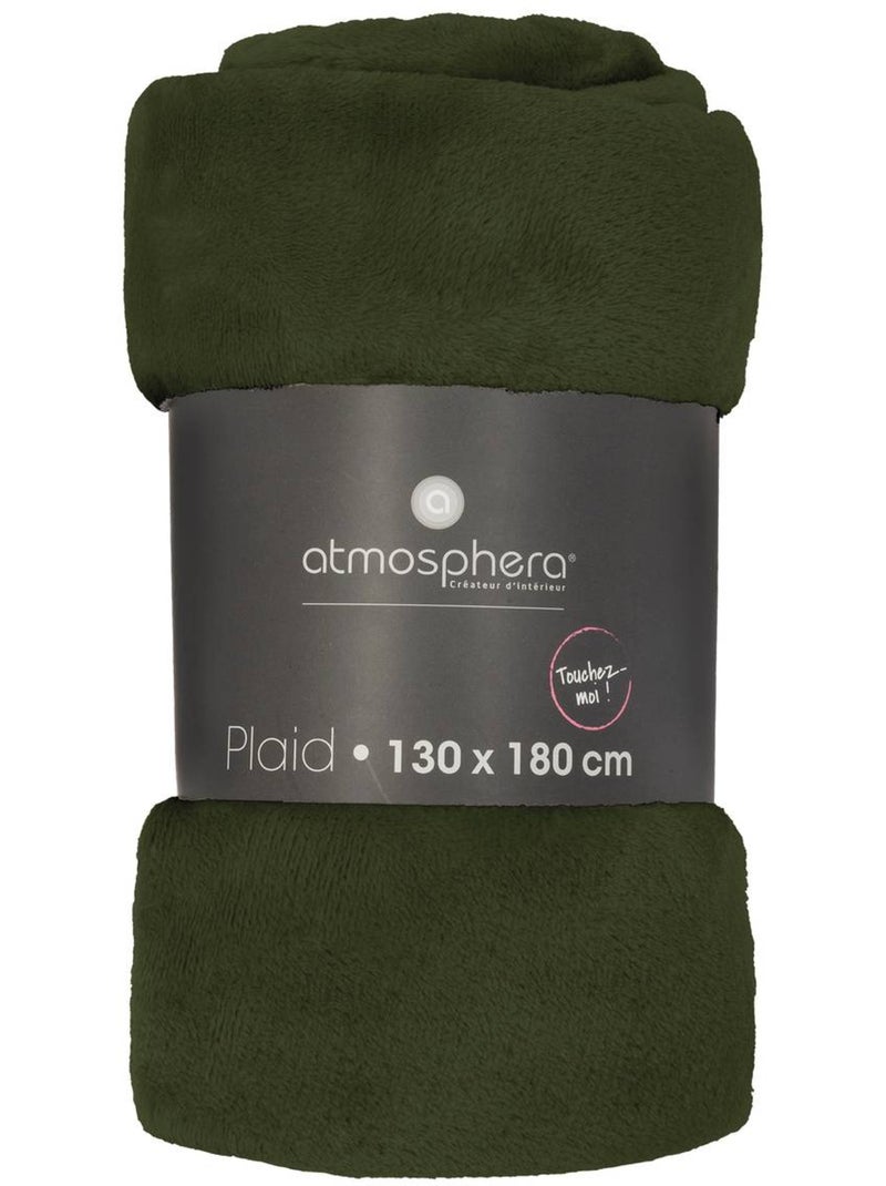 Plaid flanelle uni ollis Kaki - Kiabi