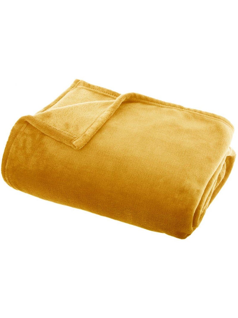 Plaid flanelle uni OLLIS Ocre - Kiabi
