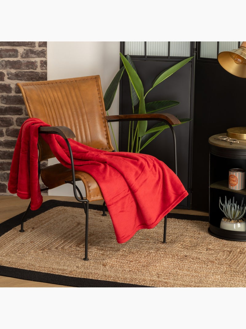 Plaid flanelle uni OLLIS Rouge - Kiabi