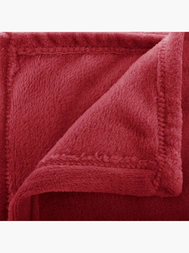 Plaid flanelle uni OLLIS Rouge - Kiabi