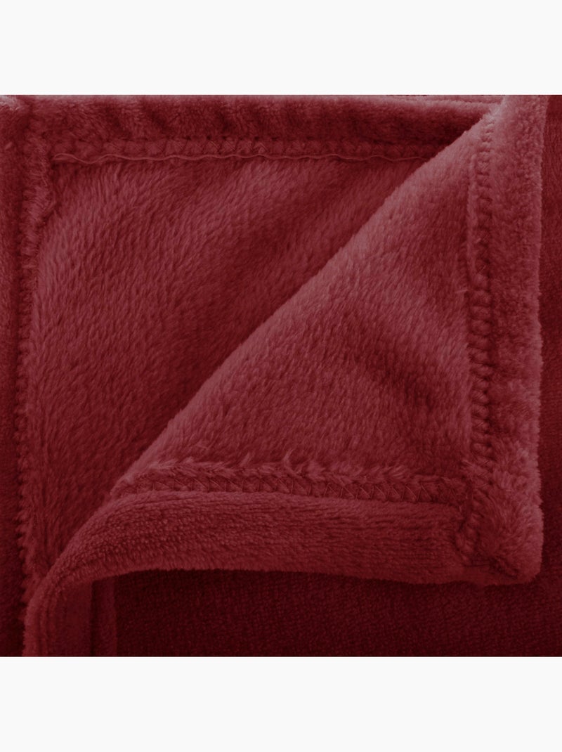 Plaid flanelle uni OLLIS Rouge grenat - Kiabi