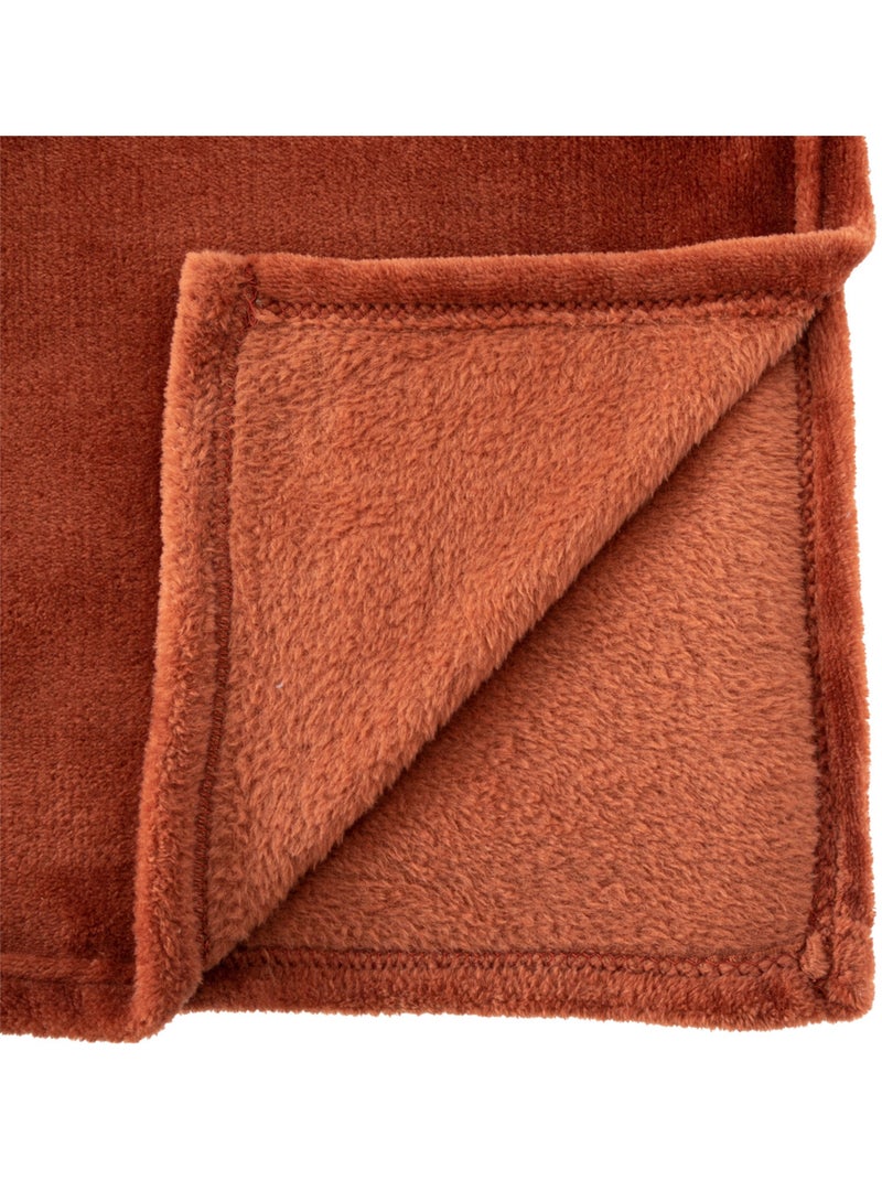 Plaid flanelle uni OLLIS Terracotta - Kiabi