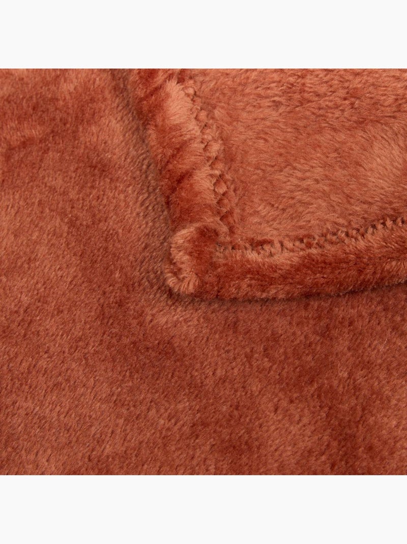 Plaid flanelle uni OLLIS Terracotta - Kiabi