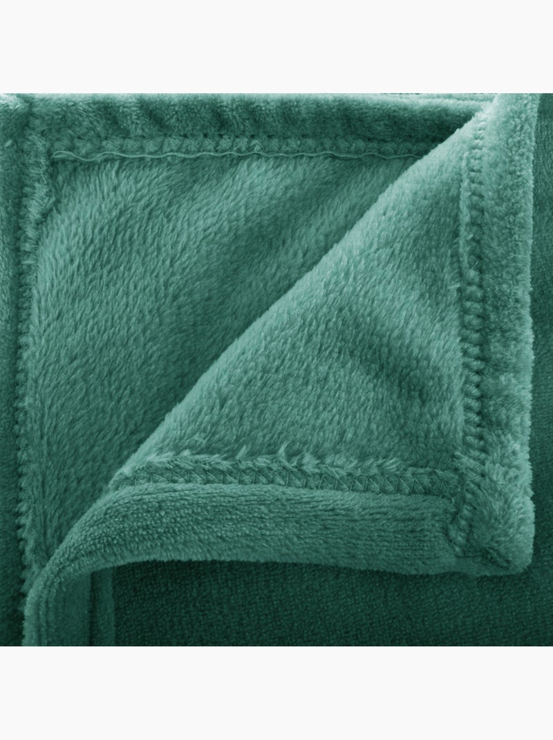 Plaid flanelle uni OLLIS Vert cèdre - Kiabi