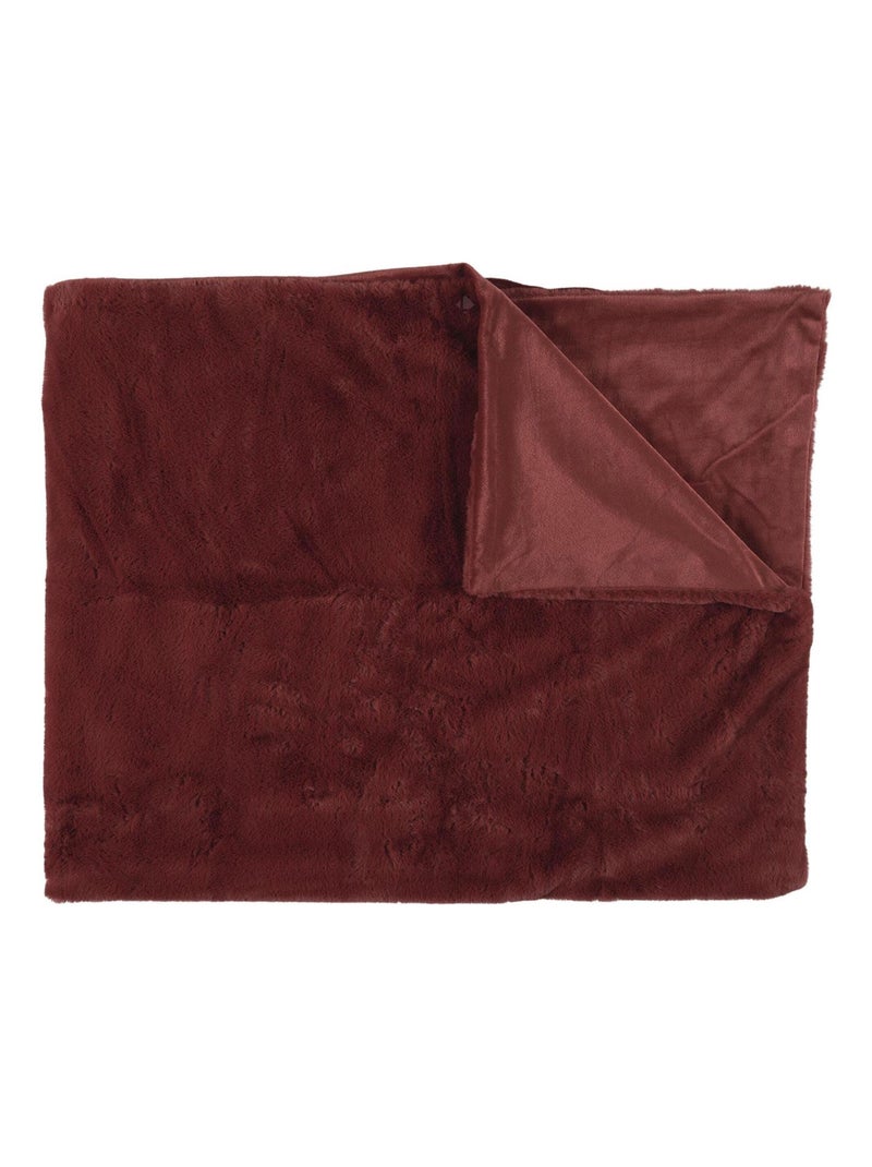 Plaid FLEUR DE LUNE Rouge brique - Kiabi