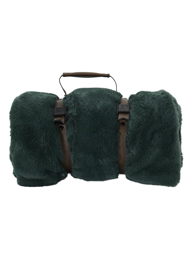 Plaid FLEUR DE LUNE Vert sapin - Kiabi