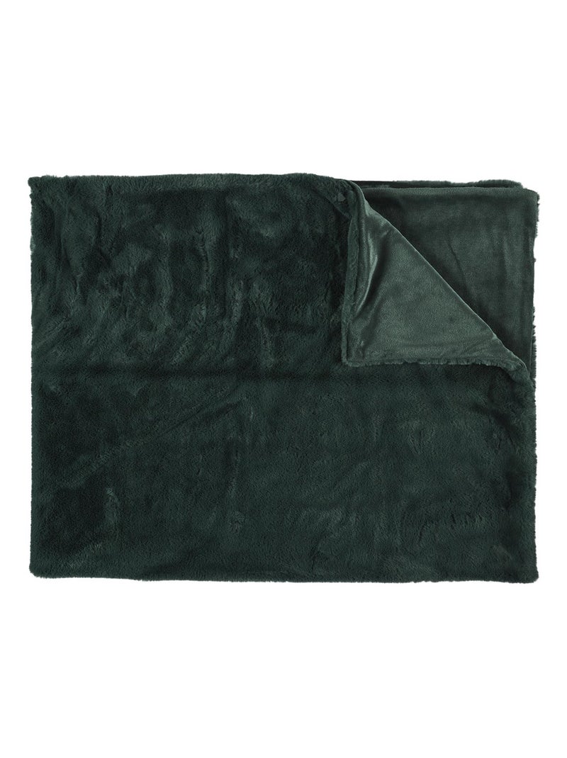 Plaid FLEUR DE LUNE Vert sapin - Kiabi