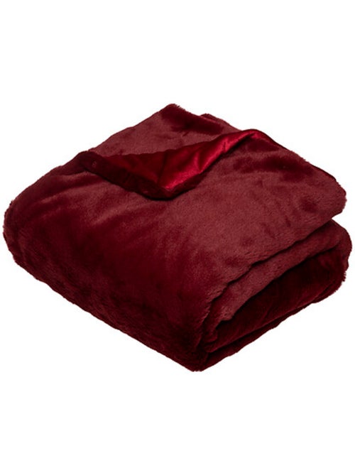 Plaid fourrure rouge 130x180cm - Kiabi