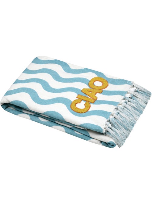 Plaid fouta motif vague "COOL" - Kiabi Plaid fouta motif vague "COOL" - Kiabi