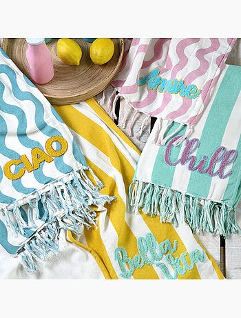 Plaid fouta rayé "Bella Vita