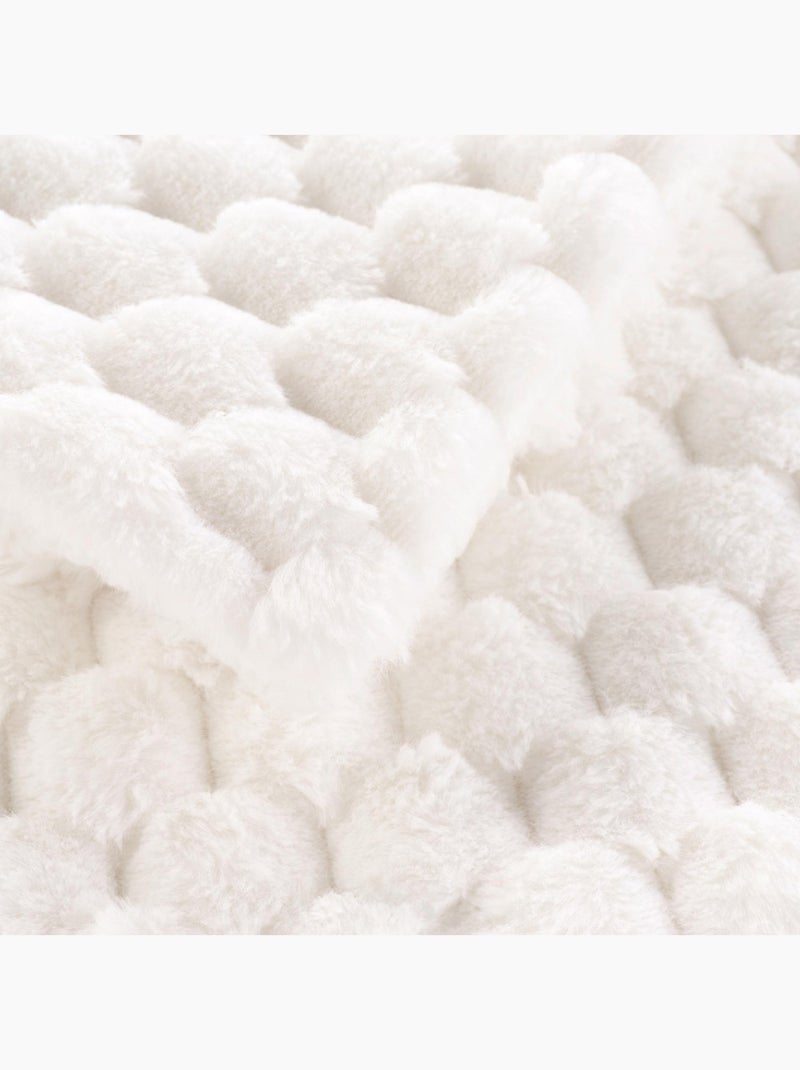 Plaid Frosty Imitation Fourrure / Sherpa Beige - Kiabi