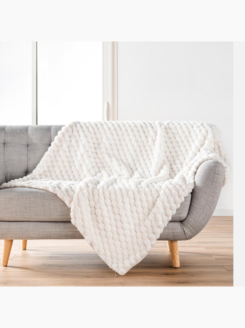 Plaid Frosty Imitation Fourrure / Sherpa Beige - Kiabi