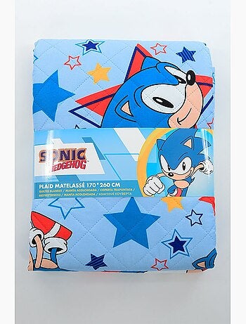 Plaid garçon sonic - licence officielle