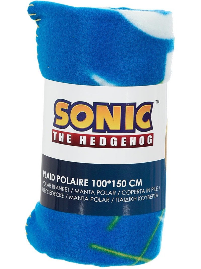 Plaid   garçon sonic - licence officielle Bleu - Kiabi