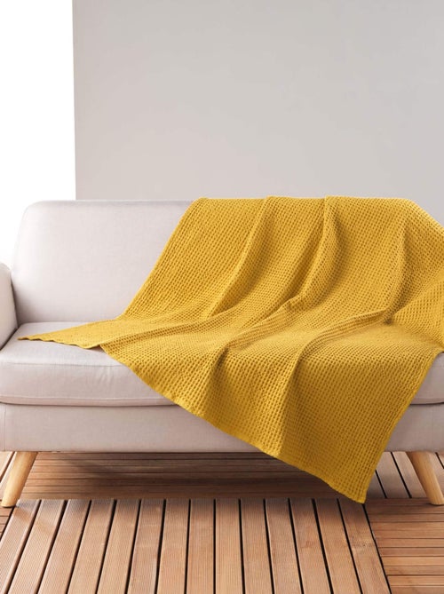 Plaid gaufrette en coton uni - Douceur D'intérieur - Kiabi