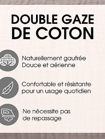 Plaid gaze de coton bi-colore VENCE
