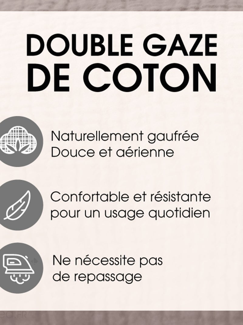 Plaid gaze de coton bi-colore VENCE Rose - Kiabi