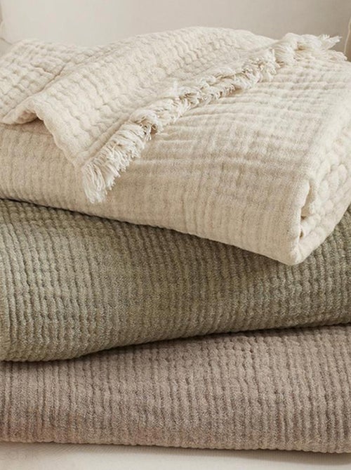 Plaid gaze de coton et laine ESTRELA - Kiabi