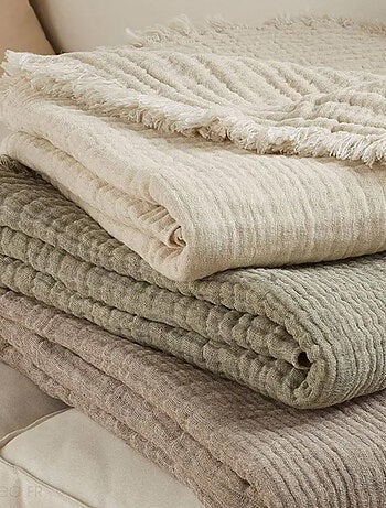 Plaid gaze de coton et laine ESTRELA