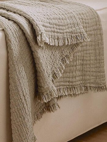 Plaid gaze de coton et laine ESTRELA