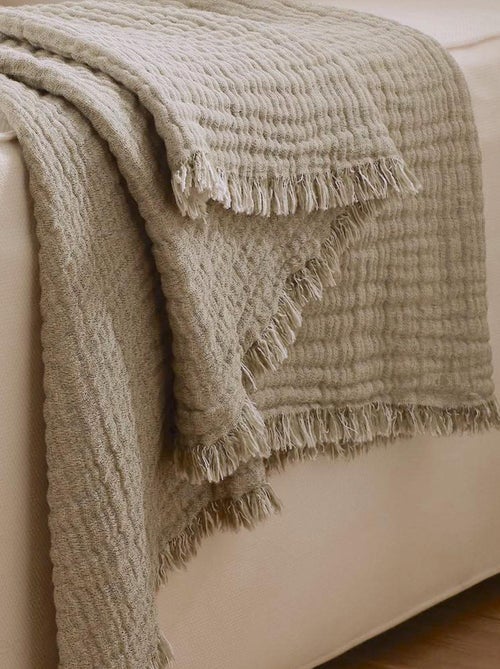 Plaid gaze de coton et laine ESTRELA - Kiabi