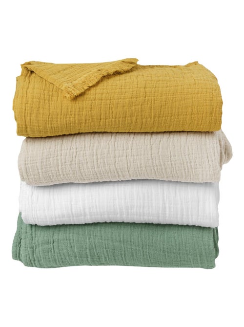 Plaid gaze de coton matelassé - Kiabi